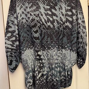 Nine West Jeans Blue Abstract Top